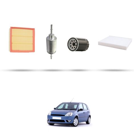 Kit tagliando 4 filtri compatibile con Ford Fiesta V 1.6 16v 74kw dal 2002