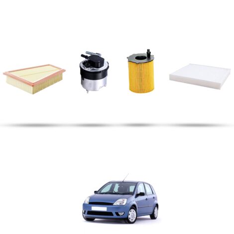 Kit tagliando 4 filtri compatibile con Ford Fiesta V 1.6 tdci 66kw dal 2004