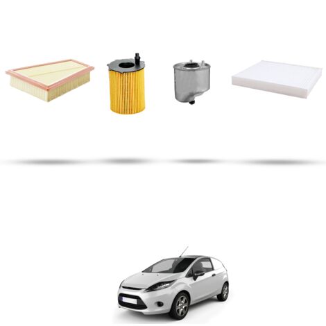 Kit tagliando 4 filtri compatibile con Ford Fiesta VI 1.5 Tdci 55kw dal 2012