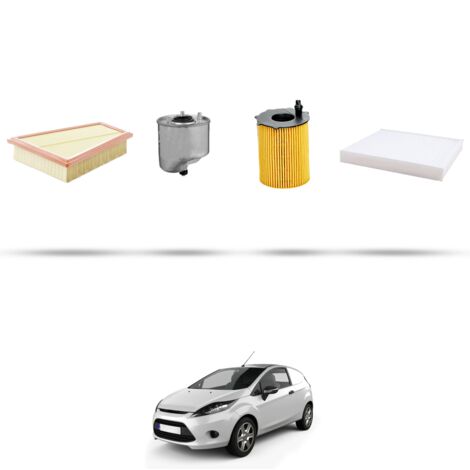 Kit tagliando 4 filtri compatibile con Ford Fiesta VI 1.6 tdci 55kw dal 2008