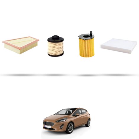 Kit tagliando 4 filtri compatibile con Ford Fiesta VII 1.5 Tdci 63kw dal 2017