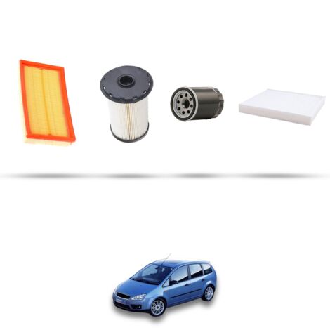 Kit tagliando 4 filtri compatibile con Ford Focus C-Max 1.8 TDCI 85kw dal 2005