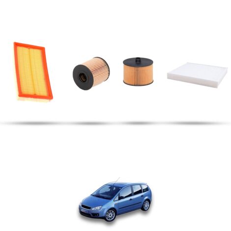 Kit tagliando 4 filtri compatibile con Ford Focus C-Max 2.0 TDCI 100kw dal 2003