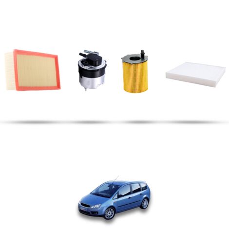 Kit tagliando 4 filtri compatibile con Ford Focus C-Max TDCI 1.6 66kw dal 2005