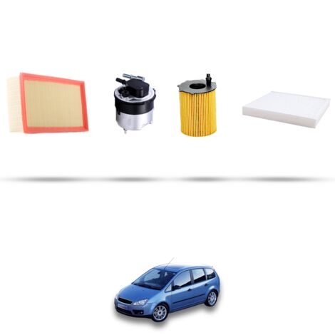 Kit tagliando 4 filtri compatibile con Ford Focus C-Max TDCI 1.6 80kw dal 2003
