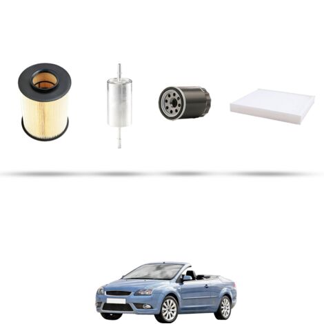 Kit tagliando 4 filtri compatibile con Ford Focus Cabriolet 2.0 16v 107kw dal 2006
