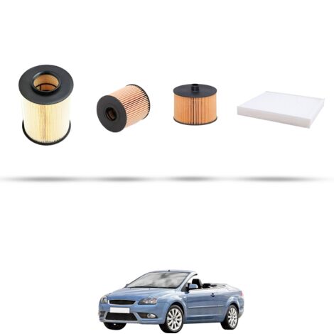 Kit tagliando 4 filtri compatibile con Ford Focus Cabriolet 2.0 Tdci 100kw dal 2006
