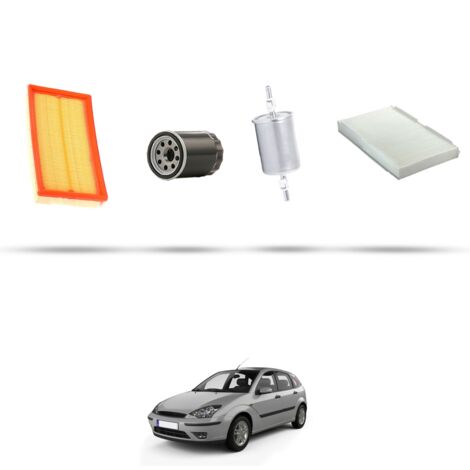 Kit tagliando 4 filtri compatibile con Ford Focus I 1.4 16V 55kw dal 1998 al 2004