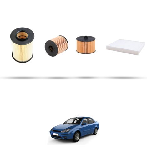 Kit tagliando 4 filtri compatibile con Ford Focus II 2.0 TDCI 81kw dal 2007