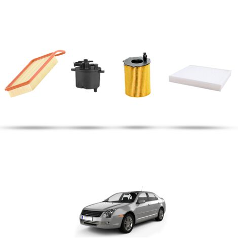 Kit tagliando 4 filtri compatibile con Ford Fusion 1.4 TDCI 50kw dal 2002