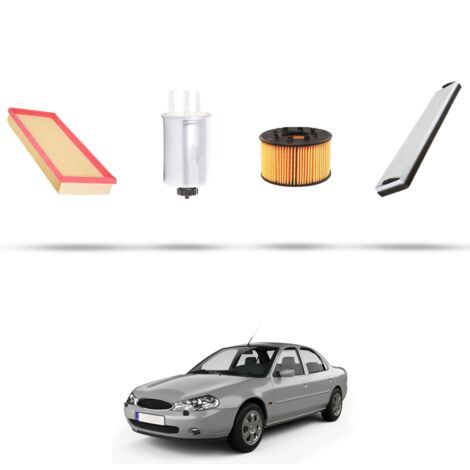 Kit tagliando 4 filtri compatibile con Ford Mondeo III 2.0 Tdci 85kw dal 2000 al 2007