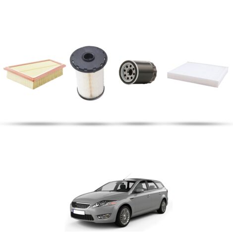 Kit tagliando 4 filtri compatibile con Ford Mondeo IV 1.8 Tdci 74kw dal 2007