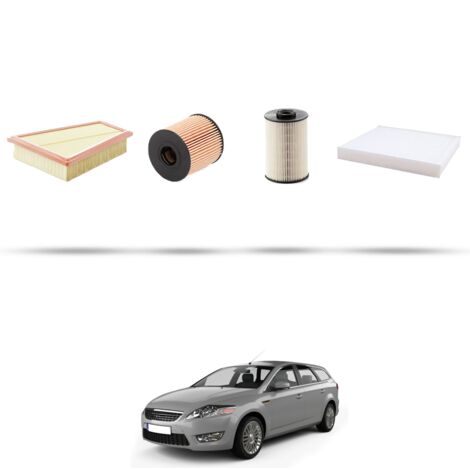 Kit tagliando 4 filtri compatibile con Ford Mondeo IV 2.0 Tdci 120kw dal 2010