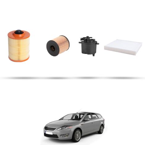 Kit tagliando 4 filtri compatibile con Ford Mondeo IV 2.2 Tdci 129kw dal 2008
