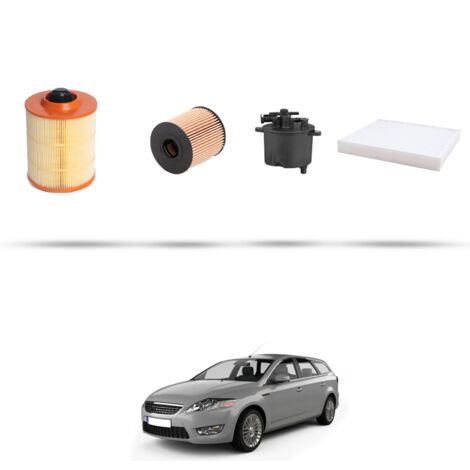 Kit tagliando 4 filtri compatibile con Ford Mondeo IV 2.2 Tdci 147kw dal 2010