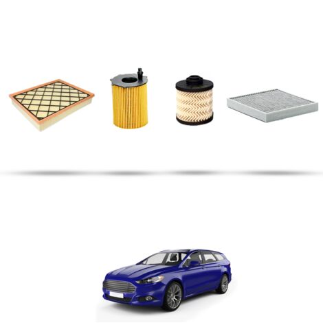 Kit tagliando 4 filtri compatibile con Ford Mondeo V 1.5 Tdci 88kw dal 2015