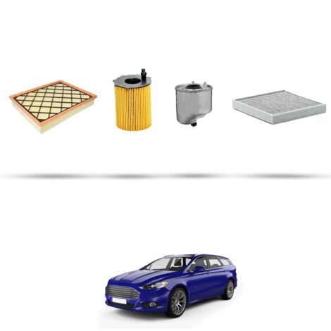 Kit tagliando 4 filtri compatibile con Ford Mondeo V 1.6 Tdci 85kw dal 2014