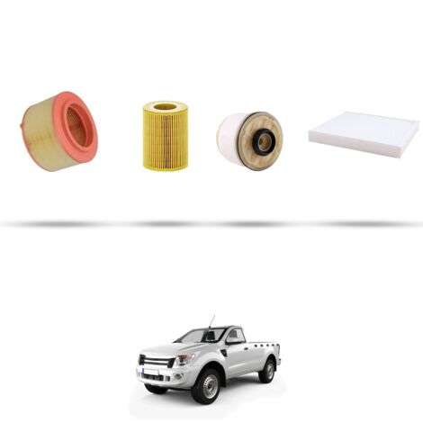 Kit tagliando 4 filtri compatibile con Ford Ranger 2.2 TDCi 96kw dal 2016