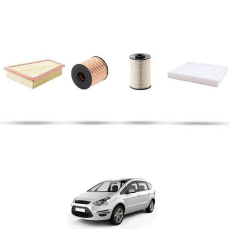 Kit tagliando 4 filtri compatibile con Ford S-Max 2.0 Tdci 120kw dal 2010