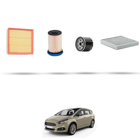 Kit tagliando 4 filtri compatibile con Ford S-Max II 2.0 EcoBlue 110kw dal 2018