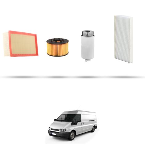 Kit tagliando 4 filtri compatibile con Ford Transit 2000 2.4 TurboDiesel 55kw dal 2000