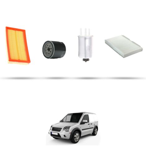 Kit tagliando 4 filtri compatibile con Ford Transit Connect 1.8 Tdci 66kw dal 2002 al 2013