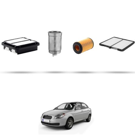 Kit tagliando 4 filtri compatibile con Hyundai Accent III (MC) 1.5 CRD 81KW dal 2006