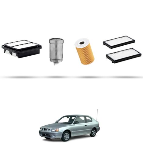 Kit tagliando 4 filtri compatibile con Hyundai Accent (LC) II 1.5 CRD 60kw dal 2002