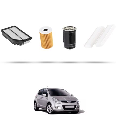 Kit tagliando 4 filtri compatibile con Hyundai i20 1.1 CRDi 55kw dal 2012
