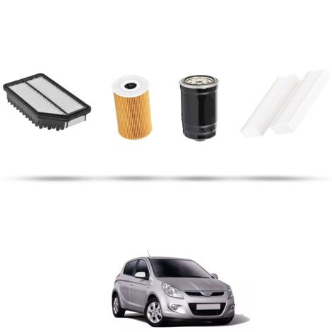 Kit tagliando 4 filtri compatibile con Hyundai i20 1.4 CRDi 55KW dal 2009