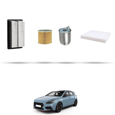 Kit tagliando 4 filtri compatibile con Hyundai i30 (PDE) 1.6 CRDi 100kw dal 2018