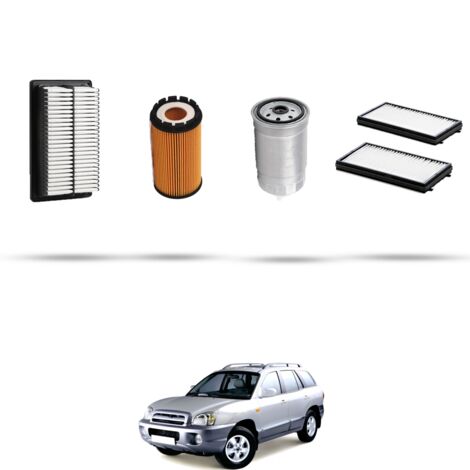 Kit tagliando 4 filtri compatibile con Hyundai Santa FE I 2.0 CRDi 107kw dal 2003