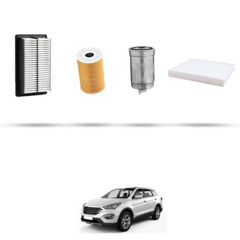 Kit tagliando 4 filtri compatibile con Hyundai Santa FE III 2.0 crdi 136kw dal 2015