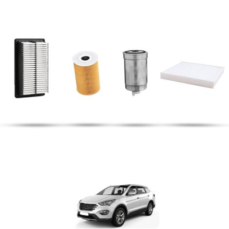 Kit tagliando 4 filtri compatibile con Hyundai Santa Fe III 2.2 crdi 145kw dal 2012