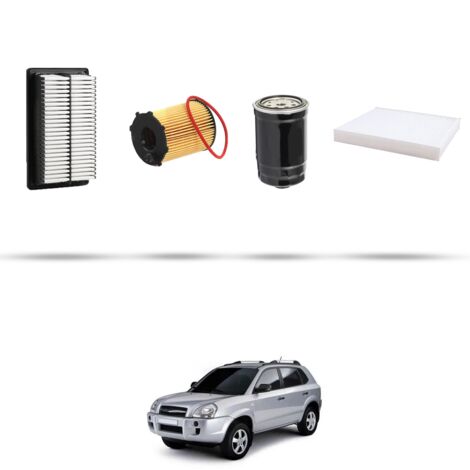 Kit tagliando 4 filtri compatibile con Hyundai Tucson 2.0 CRDI 103kw dal 2006