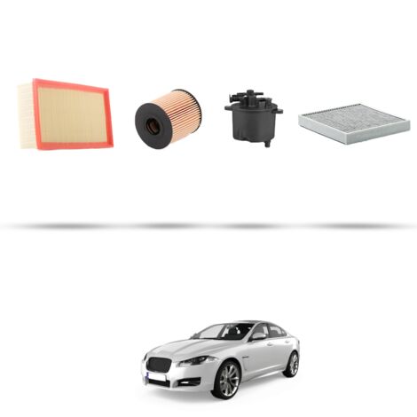 Kit tagliando 4 filtri compatibile con Jaguar XF (250) 2.2 Diesel 140kw dal 2011