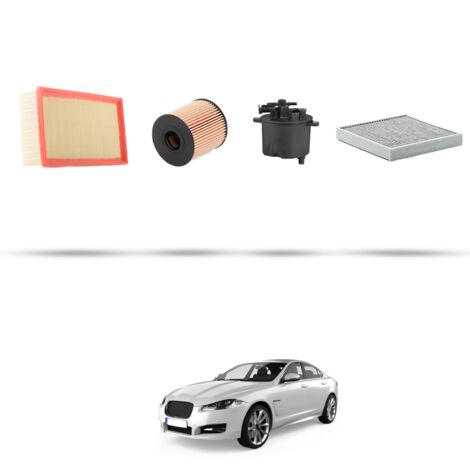 Kit tagliando 4 filtri compatibile con Jaguar XF (250) 2.2 Diesel 147kw dal 2012