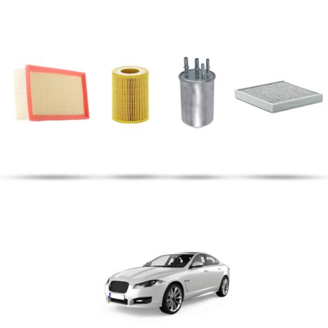 Kit tagliando 4 filtri compatibile con Jaguar XF (250) 3.0 Diesel V6 177kw dal 2009
