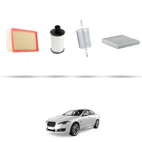 Kit tagliando 4 filtri compatibile con Jaguar XF (250) 5.0 V8 375kw dal 2009