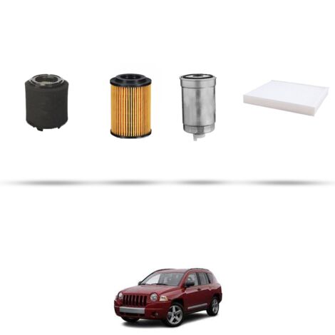 Kit tagliando 4 filtri compatibile con Jeep Compass 2.2 CDR 120kw dal 2011