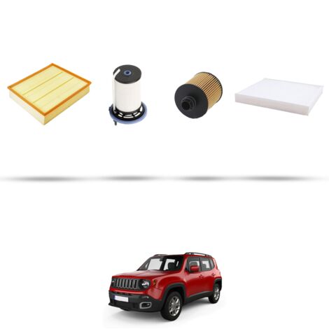Kit tagliando 4 filtri compatibile con Jeep Renegade (BU) 2.0 Multijet 125kw dal 2014