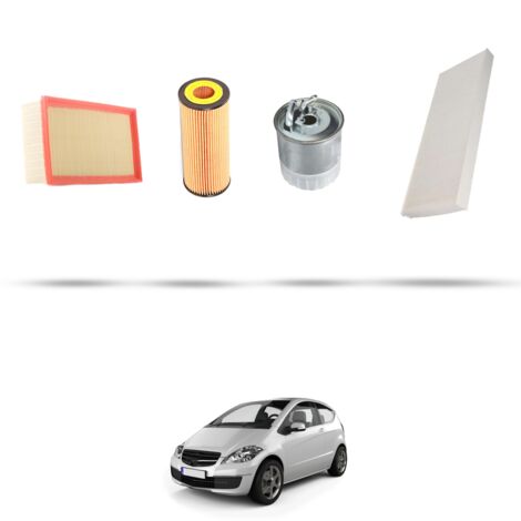 Kit tagliando 4 filtri compatibile con Mercedes Classe A (w169) A180 Cdi 80kw Dal 2004 al 2012