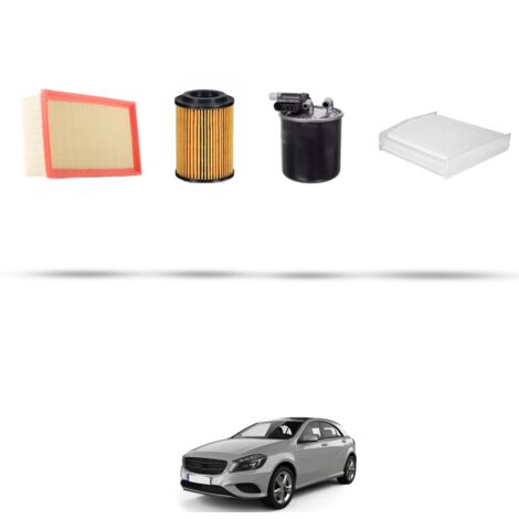 Kit tagliando 4 filtri compatibile con Mercedes Classe A (W176) A220 CDI BlueEfficency 125kw dal 2012
