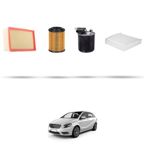 Kit tagliando 4 filtri compatibile con Mercedes Classe B (W246+W242) B200 CDI 1.8 100kw Dal 2011