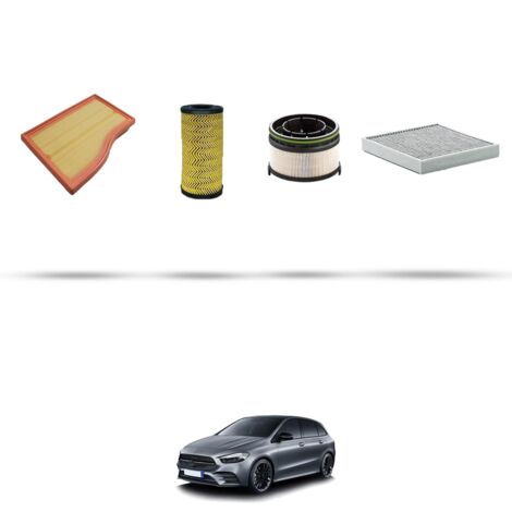 Kit tagliando 4 filtri compatibile con Mercedes Classe B (W247) 180 d 85kw dal 2018