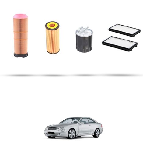Kit tagliando 4 filtri compatibile con Mercedes Classe C (W203,C203,S203) C220 CDI 100kw dal 2006 al 2007