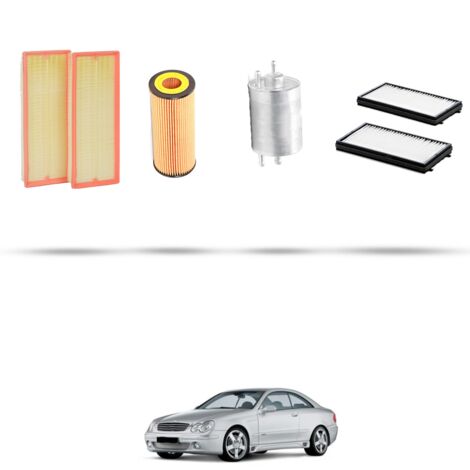 Kit tagliando 4 filtri compatibile con Mercedes Classe C (W203,C203,S203) C240 125kw Dal 2000