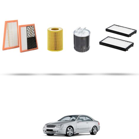 Kit tagliando 4 filtri compatibile con Mercedes Classe C (W203,C203,S203) C320 CDI 165kw dal 2005 al 2007