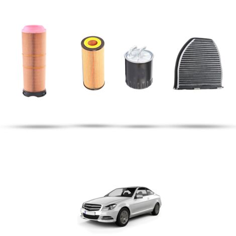 Kit tagliando 4 filtri compatibile con Mercedes Classe C (W204,C204,S204) C200 CDI 100kw Dal 2007 al 2009