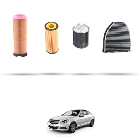 Kit tagliando 4 filtri compatibile con Mercedes Classe C (W204,C204,S204) C220 CDI 125kw Dal 2007 al 2008